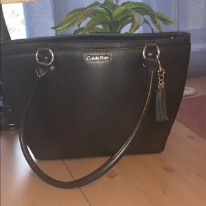 Black leather Calvin Klein handbag